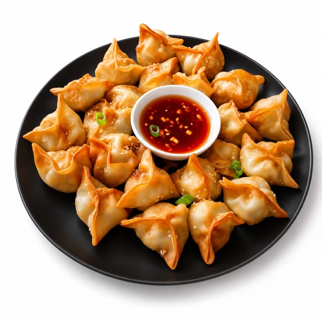 2 Pieces Crab Rangoons.