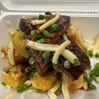 Fried Mac with smoked pork belly