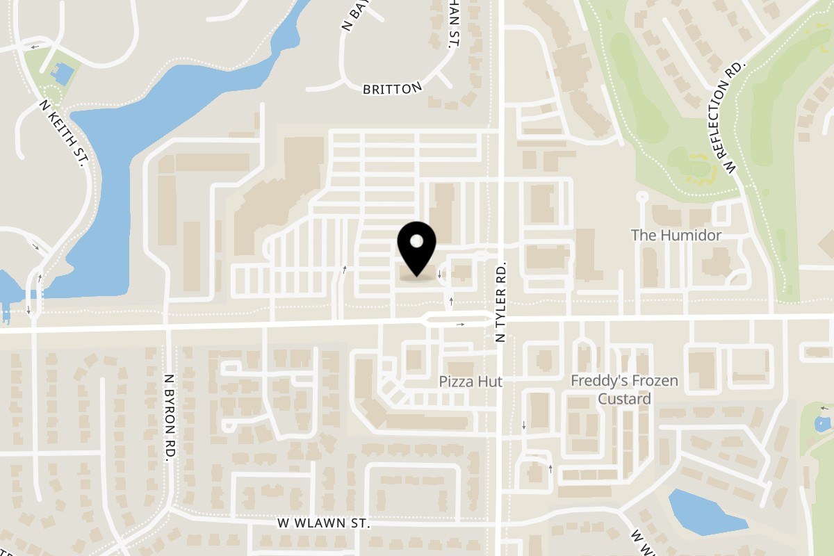 Map showing the location of Sharky's Island Bites on 8918 W 21st St N ste 800 in Wichita